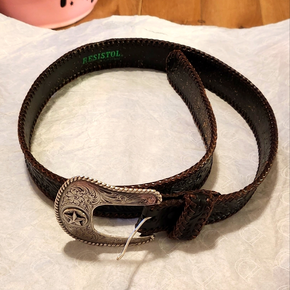 VINTAGE Resistol Men's Leather Western Belt Size 34